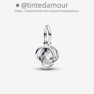 Pandora April Clear Eternity Circle Dangle Charm